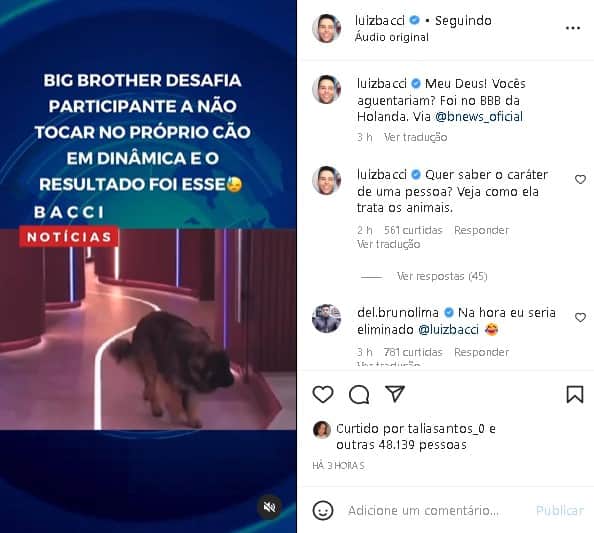 Luiz Bacci deu notícia envolvendo o Big Brother e surpreendeu Luiz Bacci deu notícia envolvendo o Big Brother e surpreendeu