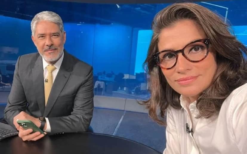 William Bonner ao lado de Renata Vasconcellos na bancada do 'Jornal Nacional' (Foto: Divulgação/ Globo) William Bonner ao lado de Renata Vasconcellos na bancada do 'Jornal Nacional' (Foto: Divulgação/ Globo)