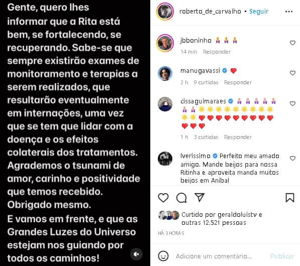 Marido da cantora fez comunicado sobre seu estado de saúde (Foto: Reprodução/ Instagram) Marido da cantora fez comunicado sobre seu estado de saúde (Foto: Reprodução/ Instagram)