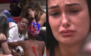 Bruno Nogueira teve um surto no BBB23; Larissa Santos caiu no choro com a situação do colega (Foto: Reprodução / Globoplay) Bruno Nogueira teve um surto no BBB23; Larissa Santos caiu no choro com a situação do colega (Foto: Reprodução / Globoplay)