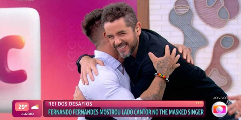 Fernando Fernandes e Felipe Andreoli no "Mais Você" (Foto: Reprodução/TV Globo) Fernando Fernandes e Felipe Andreoli no "Mais Você" (Foto: Reprodução/TV Globo)