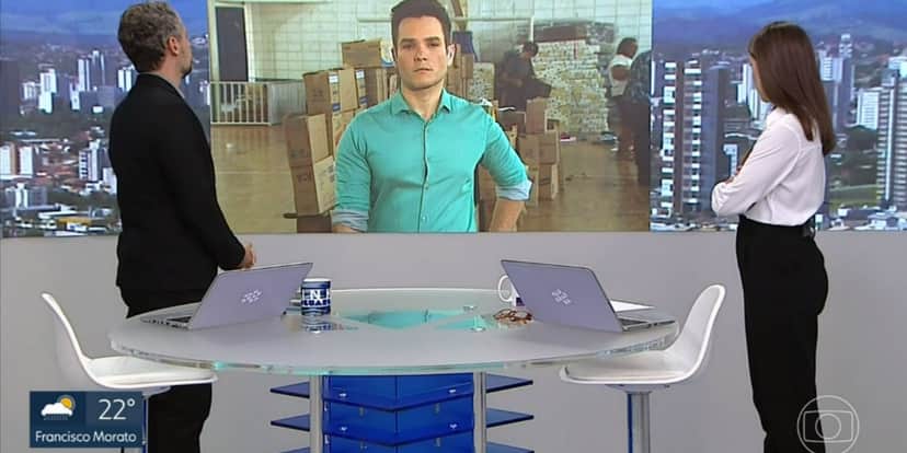 Âncoras da Rede Vanguarda não conseguiram contato com repórter (Foto: Reprodução/TV Globo) Âncoras da Rede Vanguarda não conseguiram contato com repórter (Foto: Reprodução/TV Globo)