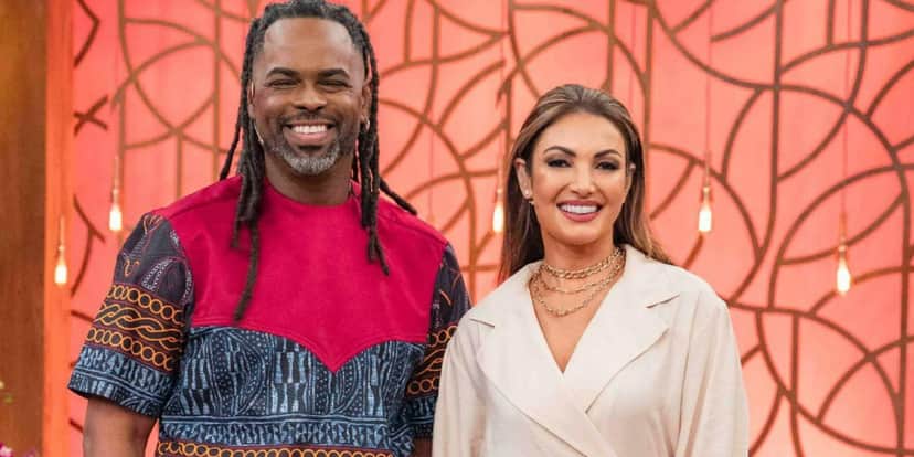 Manoel Soares e Patrícia Poeta no "Encontro" (Foto: Divulgação/TV Globo)