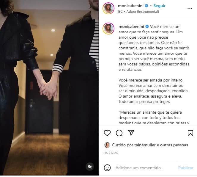 Esposa de Júnior Lima surpreende com declaração nas redes sociais (Foto: Reprodução) Esposa de Júnior Lima surpreende com declaração nas redes sociais (Foto: Reprodução)