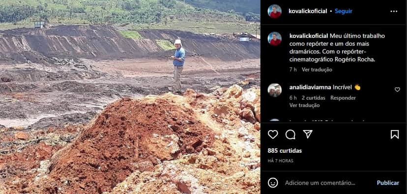 Roberto Kovalick divulga registro de última matéria na Globo - Foto: Reprodução/Instagram Roberto Kovalick divulga registro de última matéria na Globo - Foto: Reprodução/Instagram