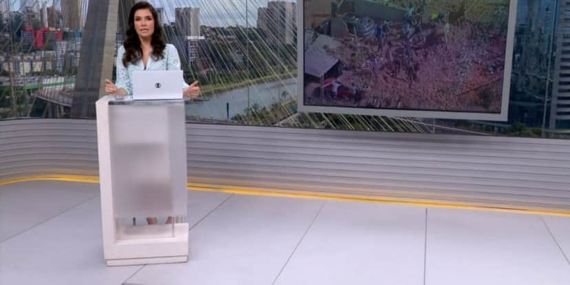 Sabina Simonato ocupou faixa de Patrícia Poeta para dar plantão (Foto: Reprodução/TV Globo) Sabina Simonato ocupou faixa de Patrícia Poeta para dar plantão (Foto: Reprodução/TV Globo)