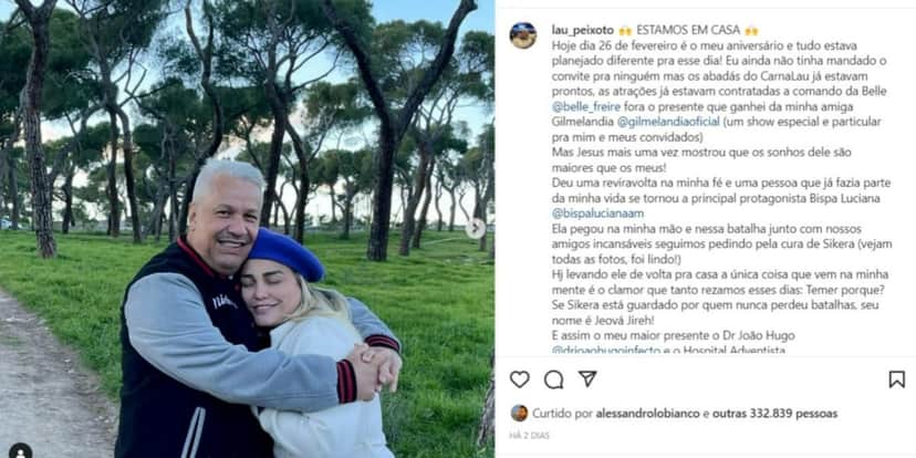 Recado de Laura Peixoto sobre Sikêra Jr. (Foto: Reprodução/Instagram) Recado de Laura Peixoto sobre Sikêra Jr. (Foto: Reprodução/Instagram)