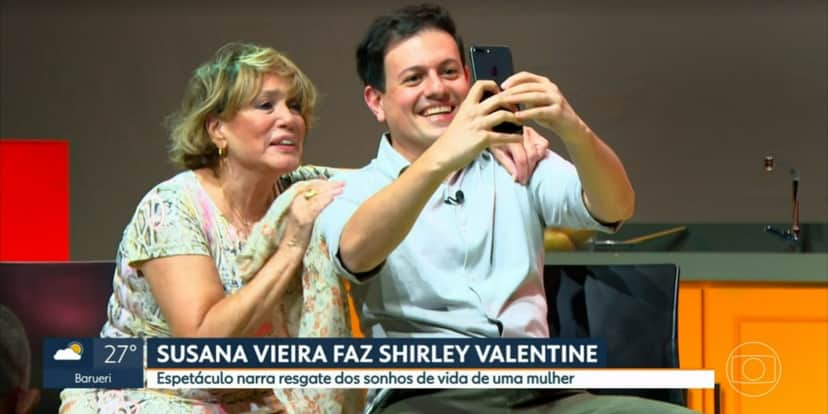 Susana Vieira e Thiago Crespo falaram sobre a peça "Shirley Valantine" (Foto: Reprodução/TV Globo) Susana Vieira e Thiago Crespo falaram sobre a peça "Shirley Valantine" (Foto: Reprodução/TV Globo)