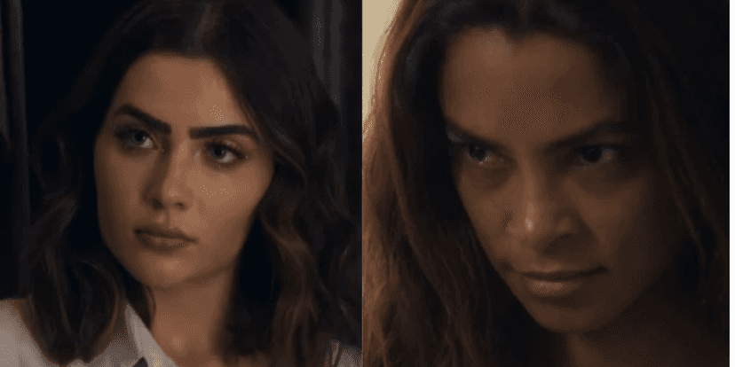 Brisa e Chiara brigam feio em Travessia (Foto: Montagem/Globo) Brisa e Chiara brigam feio em Travessia (Foto: Montagem/Globo)