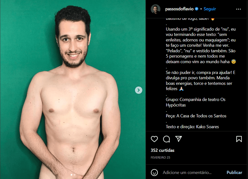 Flávio Passos escandalizou ao surgir completamente nú pelas redes sociais (Foto Reprodução/Internet) Flávio Passos escandalizou ao surgir completamente nú pelas redes sociais (Foto Reprodução/Internet)