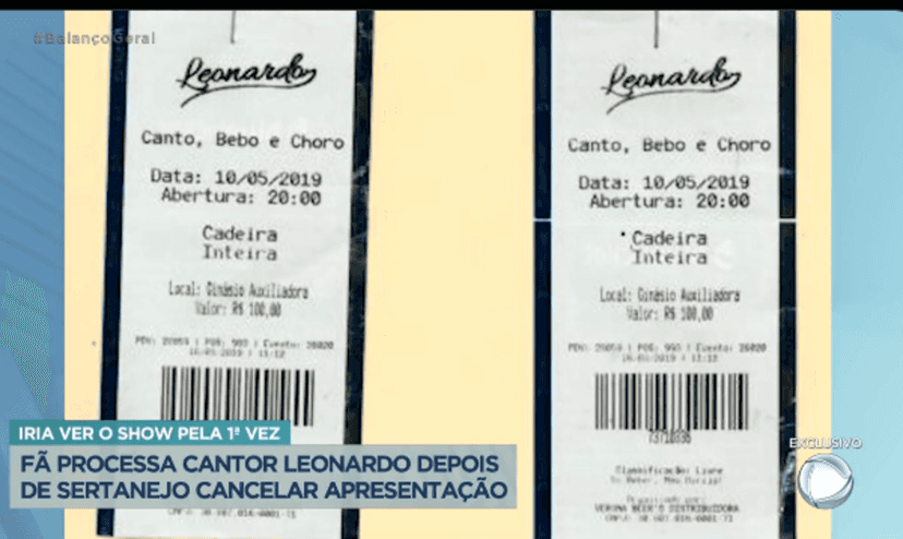 Fã mostra os ingressos e os valores cobrados do show cancelado e exige a indenização da casa de shows também (Foto Reprodução/Internet) Fã mostra os ingressos e os valores cobrados do show cancelado e exige a indenização da casa de shows também (Foto Reprodução/Internet)