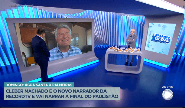 Gottino dá boas vindas à Cléber Machado (Foto Reprodução/PlayPlus) Gottino dá boas vindas à Cléber Machado (Foto Reprodução/PlayPlus)