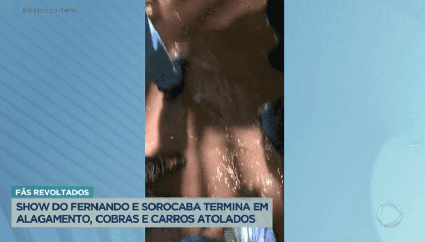 Imagem das áreas alagadas no show de Fernando e Sorocaba (Foto Reprodução/Internet) Imagem das áreas alagadas no show de Fernando e Sorocaba (Foto Reprodução/Internet)
