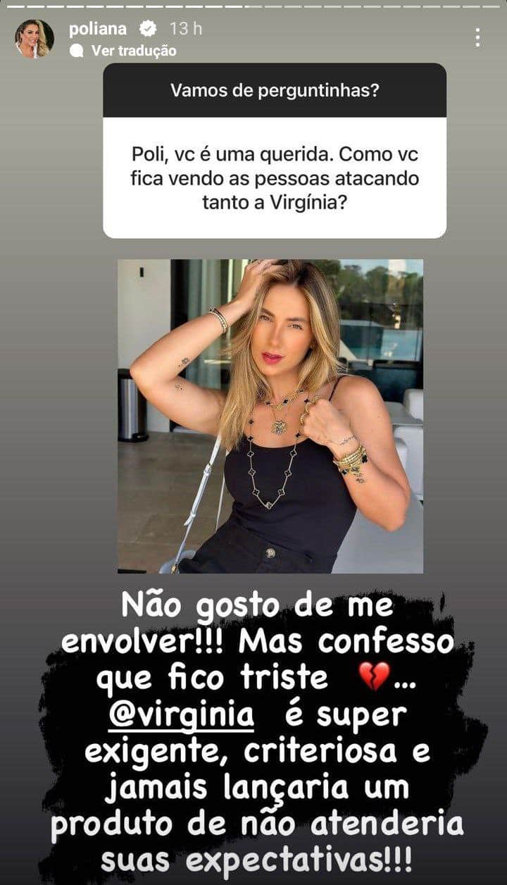 Poliana Rocha falou sobre Virgínia Fonseca (Foto: Reprodução/ Instagram) Poliana Rocha falou sobre Virgínia Fonseca (Foto: Reprodução/ Instagram)
