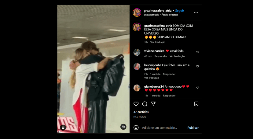 o Flagra foi feito por um anônimo que reconheceu a atriz e decidiu compartilhar o vídeo pelas redes sociais (Foto Reprodução/Instagram) o Flagra foi feito por um anônimo que reconheceu a atriz e decidiu compartilhar o vídeo pelas redes sociais (Foto Reprodução/Instagram)