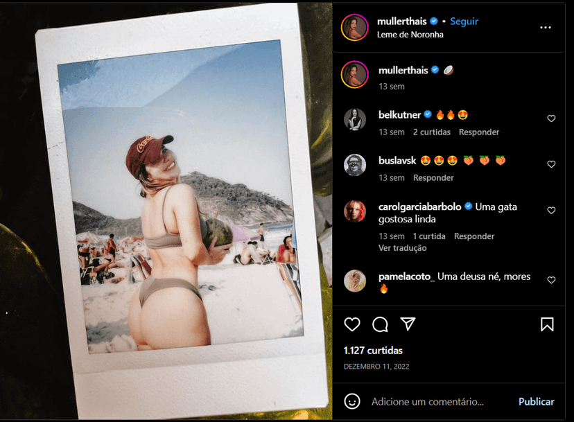 Thais Müller escadalizou a internet com foto ousada mostrando suas belas curvas em um biquíni finíssimo (Foto Reprodução/Instagram) Thais Müller escadalizou a internet com foto ousada mostrando suas belas curvas em um biquíni finíssimo (Foto Reprodução/Instagram)