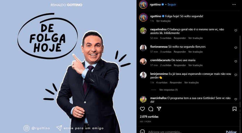 Gottino surge em suas redes sociais e surpreende com anúncio (Foto Reprodução/Instagram) Gottino surge em suas redes sociais e surpreende com anúncio (Foto Reprodução/Instagram)