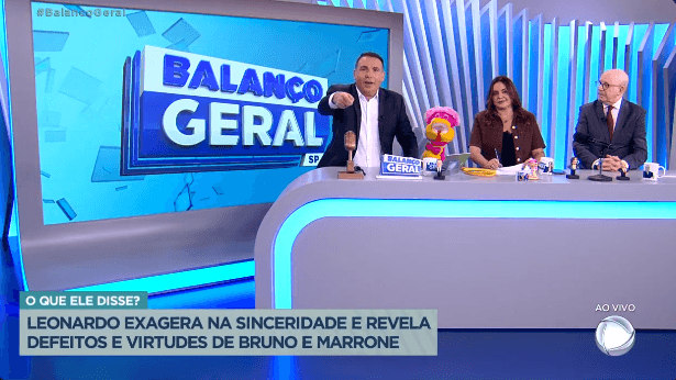 Gottino e Fabíola Reipert expõe vídeo de Leonardo aonde ele revela o que pensa de Bruno e Marrone (Foto Reprodução/PlayPlus) Gottino e Fabíola Reipert expõe vídeo de Leonardo aonde ele revela o que pensa de Bruno e Marrone (Foto Reprodução/PlayPlus)