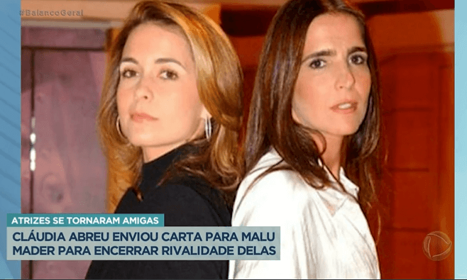 Claudia Abreu e Malu Mader se estranharam durante a gravação de "Celebridade" novela de 2003 da Globo (Foto Reprodução/PlayPlus) Claudia Abreu e Malu Mader se estranharam durante a gravação de "Celebridade" novela de 2003 da Globo (Foto Reprodução/PlayPlus)