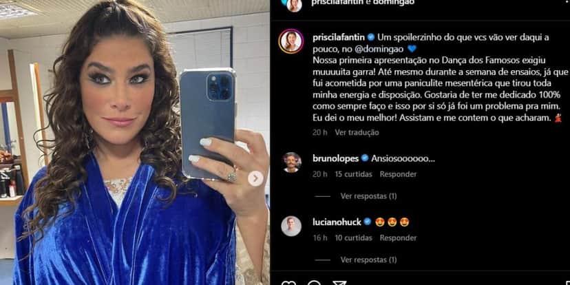 Priscila Fantin fala sobre doença (Foto: Reprodução / Instagram) Priscila Fantin fala sobre doença (Foto: Reprodução / Instagram)