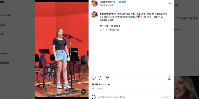 Ticiane Pinheiro mostra citação de poema de Rafaella Justus Ticiane Pinheiro Foto: Reprodução / Instagram) Ticiane Pinheiro mostra citação de poema de Rafaella Justus Ticiane Pinheiro Foto: Reprodução / Instagram)