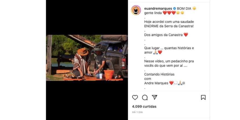 Viagem de André Marques (Foto: Reprodução / Instagram) Viagem de André Marques (Foto: Reprodução / Instagram)