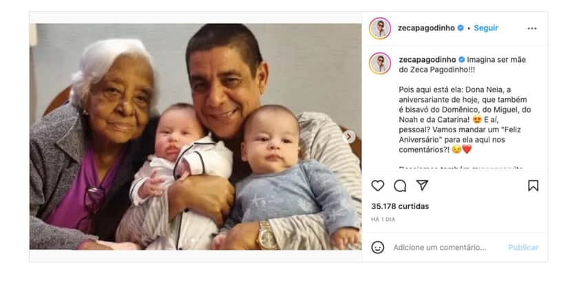 Dona Neia e Zeca Pagodinho (Foto: Reprodução / Instagram) Dona Neia e Zeca Pagodinho (Foto: Reprodução / Instagram)