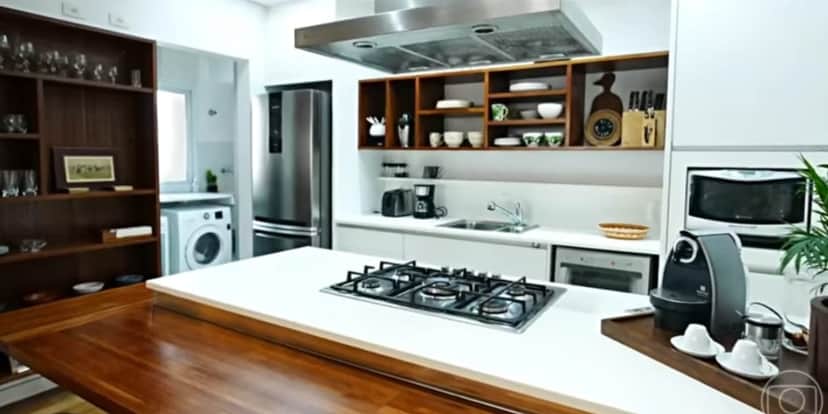 Cozinha moderna e muito luxuosa da casa (Reprodução: Youtube) Cozinha moderna e muito luxuosa da casa (Reprodução: Youtube)