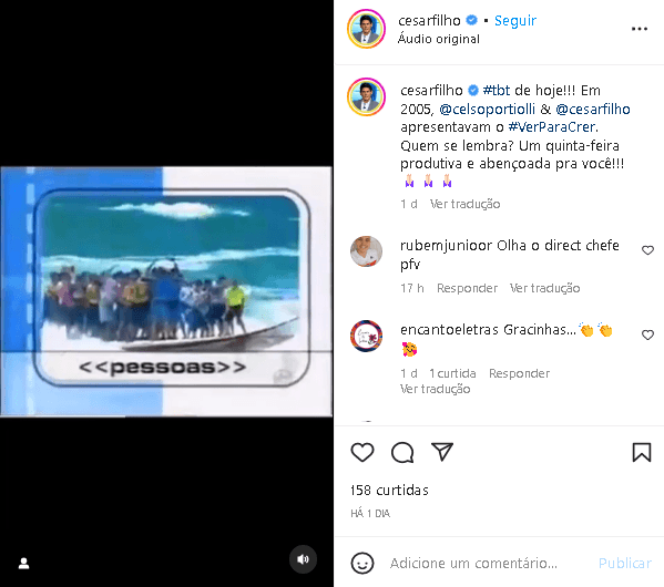 César Filho e Celso Portiolli trabalharam juntos no SBT César Filho e Celso Portiolli trabalharam juntos no SBT