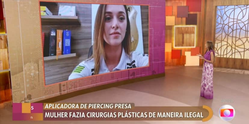 Patrícia Poeta interrompeu entrevista com delegada (Foto: Reprodução/TV Globo) Patrícia Poeta interrompeu entrevista com delegada (Foto: Reprodução/TV Globo)