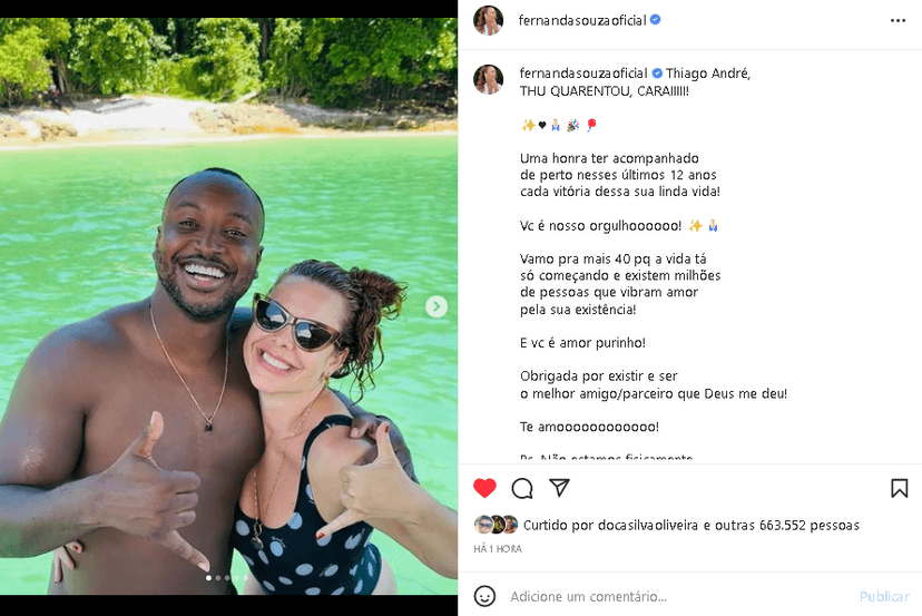 Fernanda Souza se declarou para Thiaguinho (Foto: Reprodução/ Instagram) Fernanda Souza se declarou para Thiaguinho (Foto: Reprodução/ Instagram)