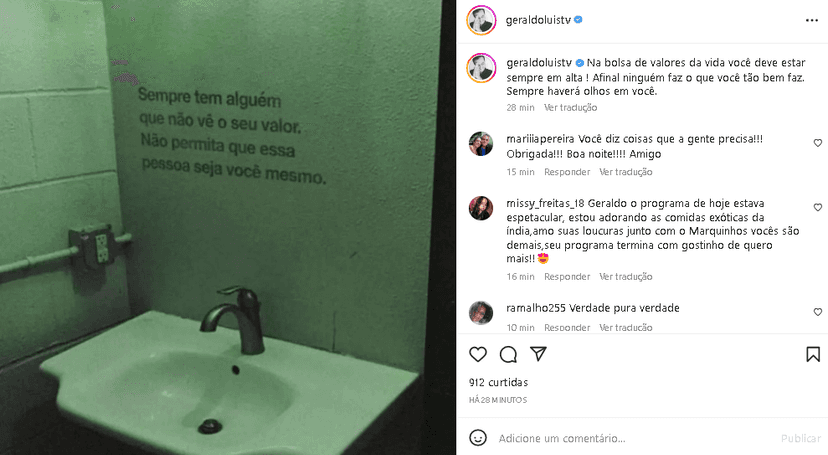 Geraldo Luís deixou mensagem reflexiva e surpreendeu com recado (Foto: Reprodução/ Instagram) Geraldo Luís deixou mensagem reflexiva e surpreendeu com recado (Foto: Reprodução/ Instagram)