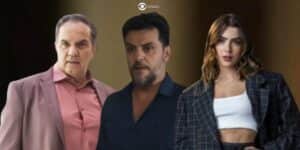 Guerra, Moretti e Chiara em Travessia (Foto: Reprodução / Globo / Montagem TV Foco) Guerra, Moretti e Chiara em Travessia (Foto: Reprodução / Globo / Montagem TV Foco)