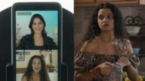 Karina (Danielle Olímpia) é enganada em Travessia (Foto: Reprodução / Globo) Karina (Danielle Olímpia) é enganada em Travessia (Foto: Reprodução / Globo)