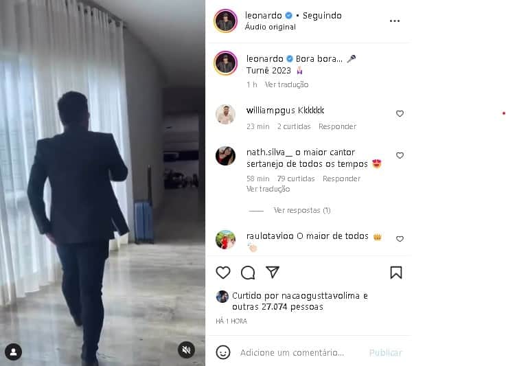 Poliana Rocha expôs Leonardo com mala na mão para cair na estrada (Foto: Reprodução/ Instagram) Poliana Rocha expôs Leonardo com mala na mão para cair na estrada (Foto: Reprodução/ Instagram)