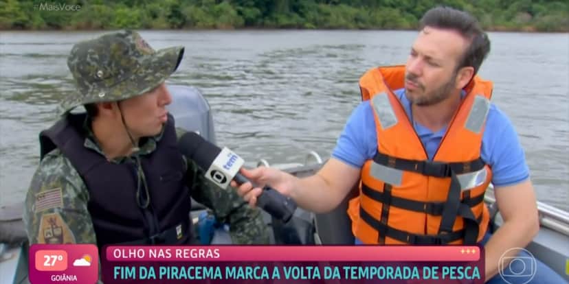 Reportagem do "Mais Você" mostrou atividade de pesca legalizada (Foto: Reprodução/TV Globo) Reportagem do "Mais Você" mostrou atividade de pesca legalizada (Foto: Reprodução/TV Globo)
