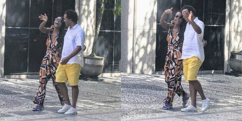Maju Coutinho com o marido, Agostinho Paulo Moura, no Leblon (Foto: Dan Delmiro/AgNews) Maju Coutinho com o marido, Agostinho Paulo Moura, no Leblon (Foto: Dan Delmiro/AgNews)