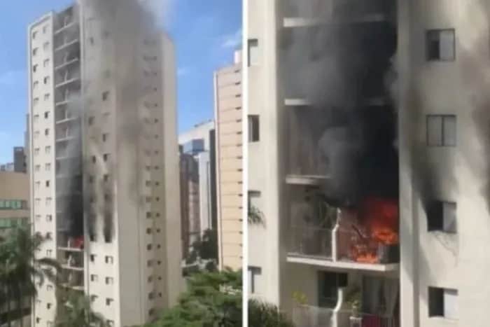 Famosa pulou de prédio que estava pegando fogo (Foto: Reprodução) Famosa pulou de prédio que estava pegando fogo (Foto: Reprodução)