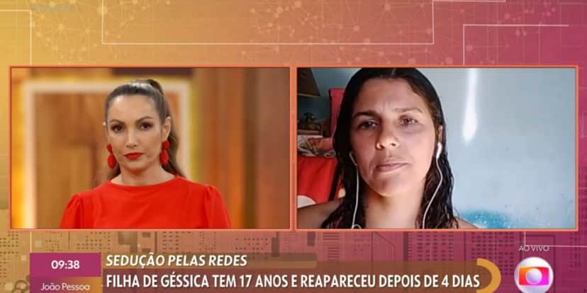 Patrícia Poeta com entrevistada no "Encontro" (Foto: Reprodução/TV Globo) Patrícia Poeta com entrevistada no "Encontro" (Foto: Reprodução/TV Globo)