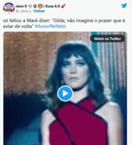 Público gostou da volta triunfal de Marê (Foto: Reprodução / Twitter) Público gostou da volta triunfal de Marê (Foto: Reprodução / Twitter)