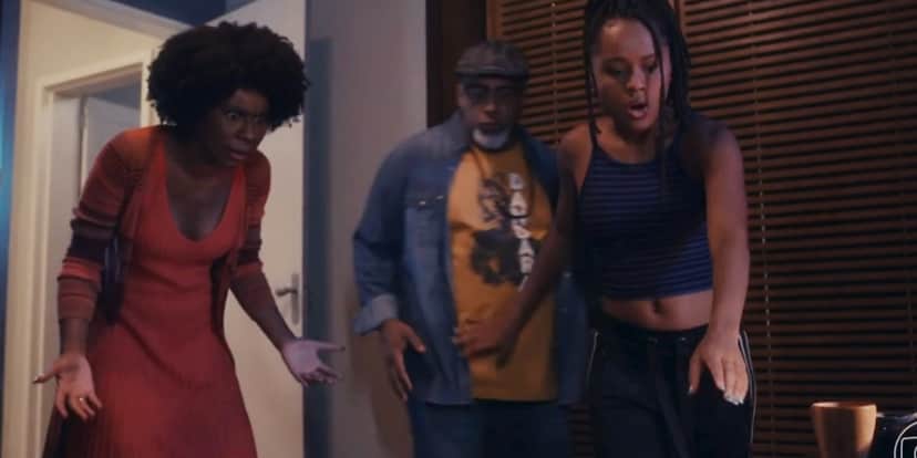 Monteiro, Laís e Isa em cena da novela Travessia Monteiro, Laís e Isa em cena da novela Travessia