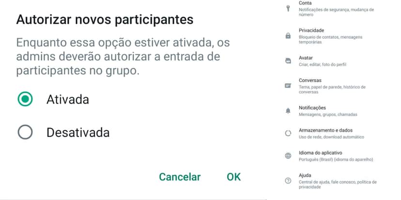 As novas configurações do WhatsApp já estão disponíveis (Reprodução: TV Foco) As novas configurações do WhatsApp já estão disponíveis (Reprodução: TV Foco)