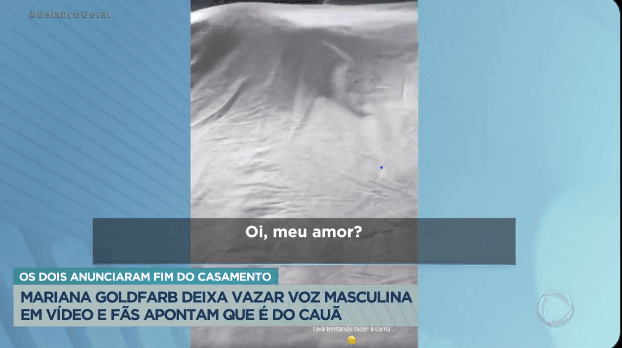 Vídeo de Mariada Goldfarb aonde mostra uma voz de fundo que fãs apontam ser o Cauã Reymond (Foto Reprodução/PlayPlus) Vídeo de Mariada Goldfarb aonde mostra uma voz de fundo que fãs apontam ser o Cauã Reymond (Foto Reprodução/PlayPlus)