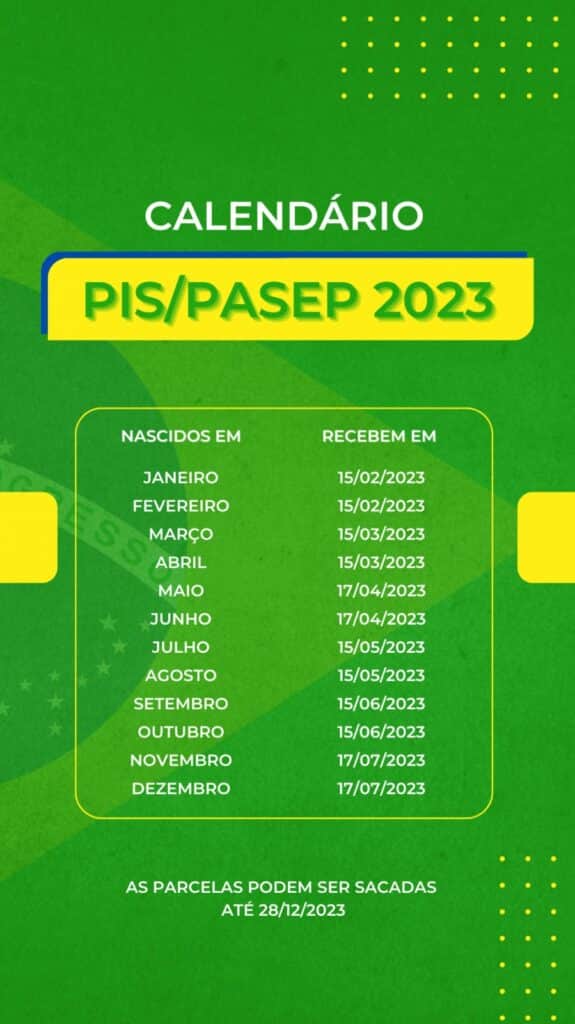 Calendário PIS/Pasep (Foto: Reprodução / Internet) Calendário PIS/Pasep (Foto: Reprodução / Internet)