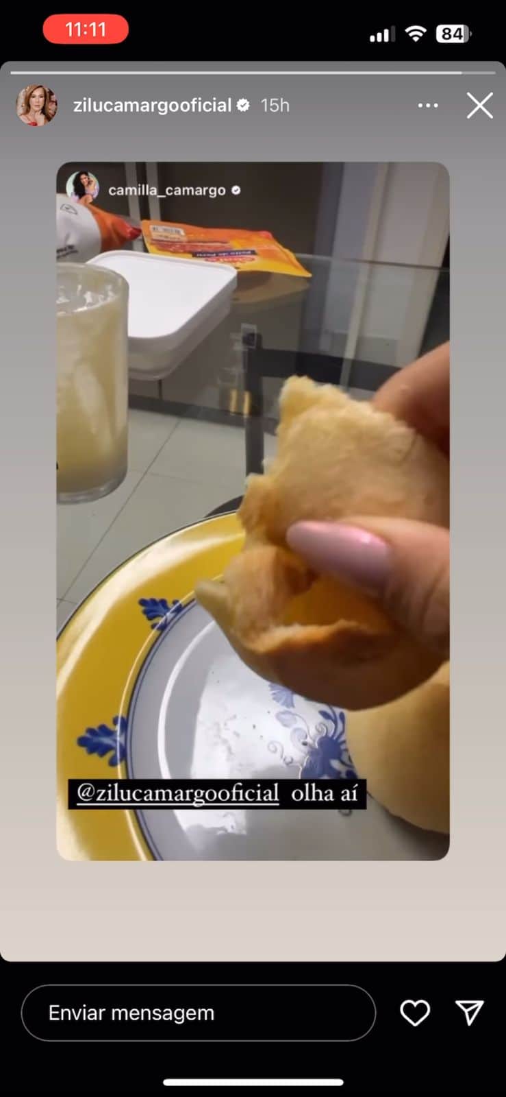 Camilla Camargo manda recado para Zilu (Foto: Reprodução / Instagram) Camilla Camargo manda recado para Zilu (Foto: Reprodução / Instagram)
