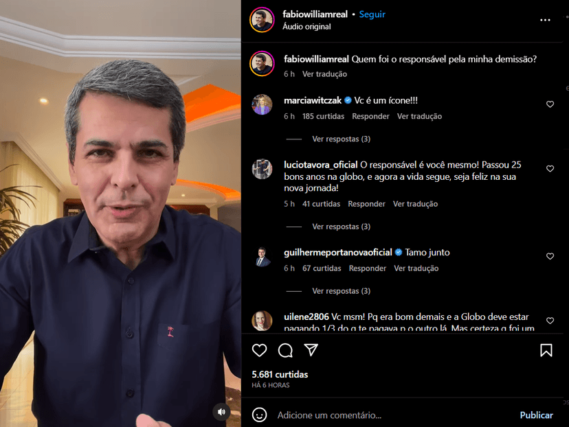 Fábio William faz anúncio por meio das suas redes sociais (Foto Reprodução/Instagram) Fábio William faz anúncio por meio das suas redes sociais (Foto Reprodução/Instagram)