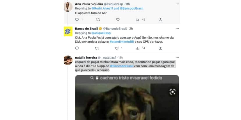 Clientes reclamam de problema técnico do Banco do Brasil (Foto: Reprodução / Instagram) Clientes reclamam de problema técnico do Banco do Brasil (Foto: Reprodução / Instagram)
