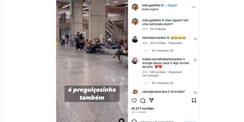 Fátima Bernardes em aeroporto (Foto: Reprodução / Instagram) Fátima Bernardes em aeroporto (Foto: Reprodução / Instagram)