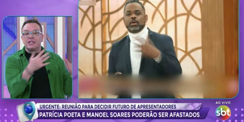 Felipeh Campos dá notícia de Patrícia Poeta e Manoel Soares (Foto: Reprodução / Fofocalizando do SBT) Felipeh Campos dá notícia de Patrícia Poeta e Manoel Soares (Foto: Reprodução / Fofocalizando do SBT)