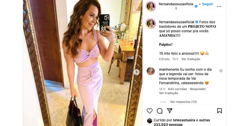 Fernanda Souza (Foto: Reprodução / Instagram) Fernanda Souza (Foto: Reprodução / Instagram)